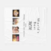 Foto-Collage der Mutter schwarz Fleecedecke (Vorderseite (Horizontal))