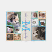 Foto-Collage des Erinnerungens-bunte Monogramm-10 Fleecedecke (Vorderseite (Horizontal))