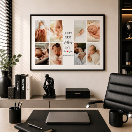 Foto Collage des ersten Vaters | Poster für Vater