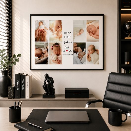 Foto Collage des ersten Vaters | Poster für Vater