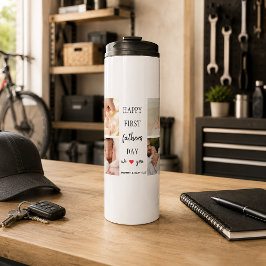 Foto Collage des ersten Vaters | Thermobecher Thermosbecher