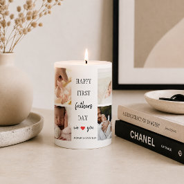 Foto Collage des ersten Vaters | Vater Candle Gift Stumpenkerze