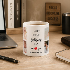 Foto Collage des ersten Vaters | Vater Coffee Tass Kaffeetasse