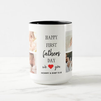 Foto Collage des ersten Vaters | Vater Coffee Tass Tasse