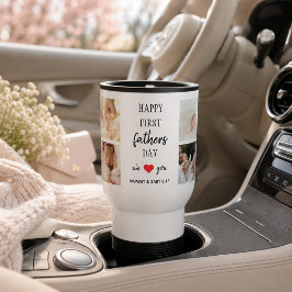 Foto Collage des ersten Vaters | Vater Travel Mug Reisebecher