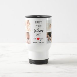 Foto Collage des ersten Vaters | Vater Travel Mug Reisebecher