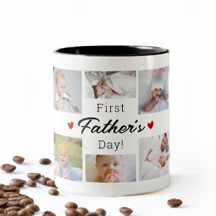 Foto Collage des ersten Vaters Zweifarbige Tasse