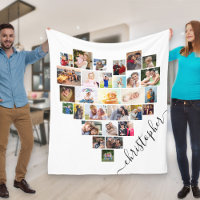 Foto-Collage des Herzens mit Skriptname Weiß