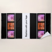 Foto-Collage des Unternehmens Schwarz-weiß Strandtuch (Vorderseite)