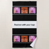 Foto-Collage des Unternehmens Schwarz-weiß Strandtuch (Vorderseite)