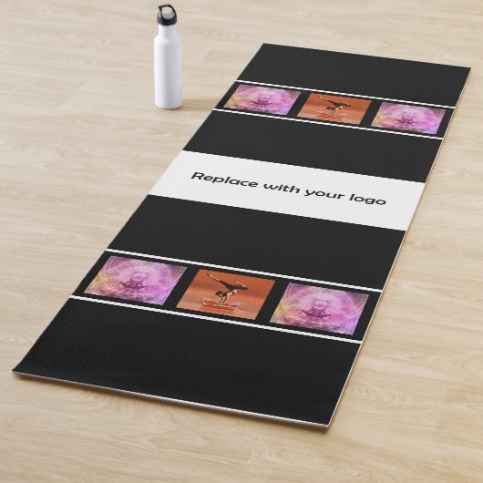 Foto-Collage des Unternehmens Schwarz-weiß Yogamatte (Beispiel)