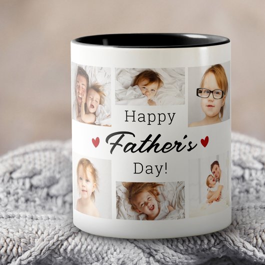Foto-Collage des Vaters Zweifarbige Tasse