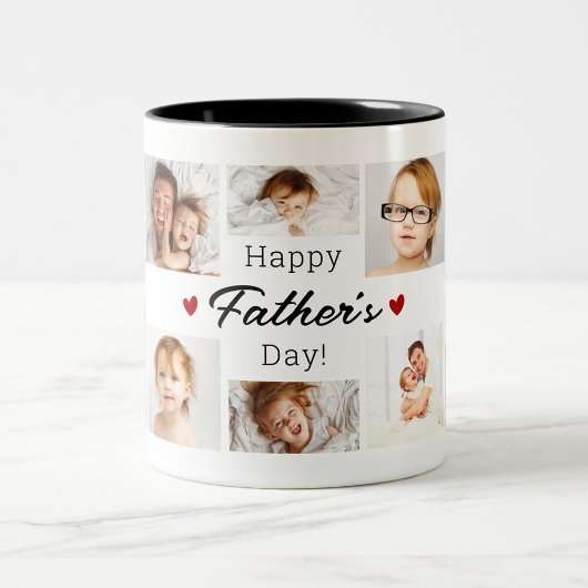 Foto-Collage des Vaters Zweifarbige Tasse