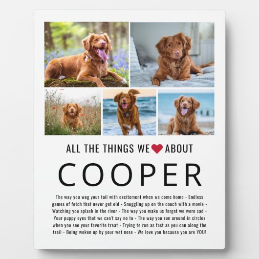 Foto Collage Dinge, die wir Liebe über Sie Haustie Fotoplatte (Vorderseite)