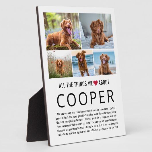 Foto Collage Dinge, die wir Liebe über Sie Haustie Fotoplatte (Seite)