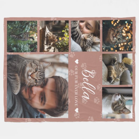 Foto Collage Dog oder Cat Lover in der Liebe: Fleecedecke (Vorderseite (Horizontal))