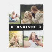 Foto Collage Dog Paws Black Fleecedecke (Vorderseite)