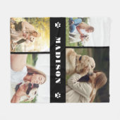 Foto Collage Dog Paws Black Fleecedecke (Vorderseite (Horizontal))