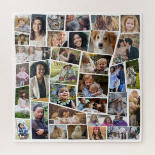 Foto Collage Easy Template für die Familie 33 Bil Puzzle