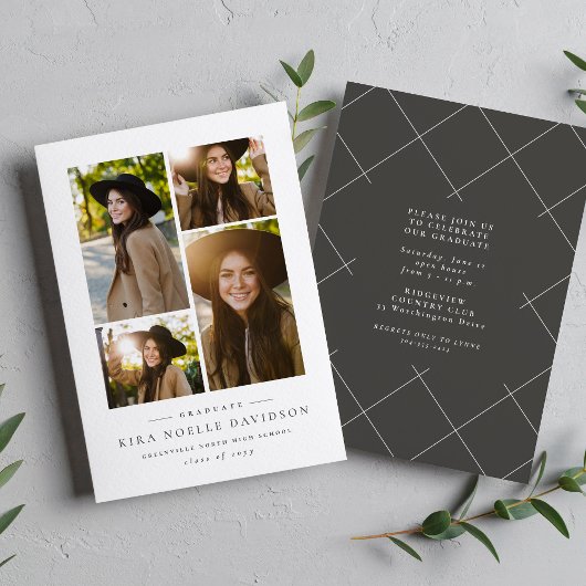 Foto Collage einfache Graduierungsparty Einladung