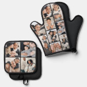 Foto-Collage Einfaches Bild Ofenhandschuh & Topflappen-Set (Vorderseite/Rückseite)