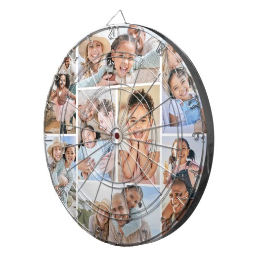 Foto Collage Einfaches Elegantes Bild Dartscheibe (Vorderseite rechts)