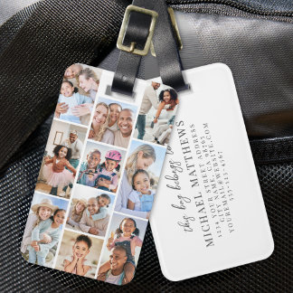 Foto Collage Einfaches Elegantes Bild Gepäckanhänger