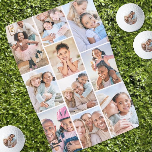 Foto Collage Einfaches Elegantes Bild Golfhandtuch
