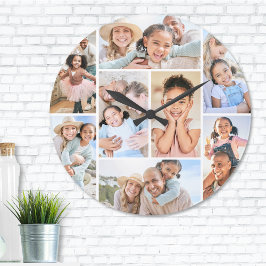 Foto Collage Einfaches Elegantes Bild Große Wanduhr