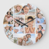 Foto Collage Einfaches Elegantes Bild Große Wanduhr (Vorderseite)