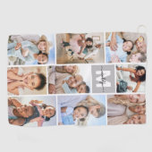 Foto Collage Einfaches Monogramm Bild Golfhandtuch (Horizontal)