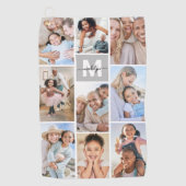 Foto Collage Einfaches Monogramm Bild Golfhandtuch (Vorderseite)