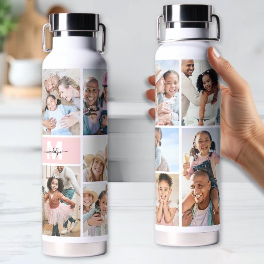 Foto-Collage Einfaches Monogramm Bild Trinkflasche