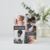 Foto Collage Einführung der Baby Birth Postkarte (Stehend Vorderseite)