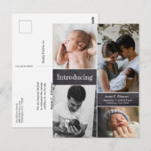 Foto Collage Einführung der Baby Birth Postkarte (Vorne/Hinten)