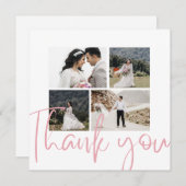 Foto Collage Elegant Wedding Dankeschön Karte (Vorne/Hinten)