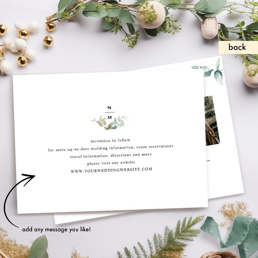 Foto Collage Elegante Grüne Hochzeit Save The Date