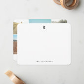Foto Collage Elegantes Monogramm für die Minimalis Mitteilungskarte (Vorderseite/Rückseite Beispiel)
