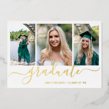 Foto-Collage Elegantes Skript Abiturfeier Gold