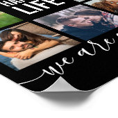 Foto Collage Engagement Party Black Poster (Ecke)