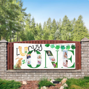 Foto Collage Erster Geburtstag Lucky Ein Party Banner