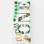 Foto Collage Erster Geburtstag Lucky Ein Party Banner (Vertikal)