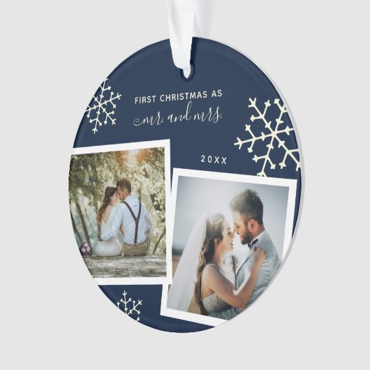 Foto Collage Erster Weihnachtsmann Frau Mit Monogr Ornament (Vorderseite)