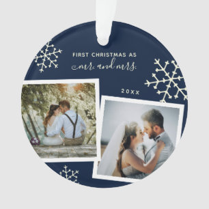 Foto Collage Erster Weihnachtsmann Frau Mit Monogr Ornament