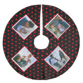 Foto Collage Familie Personalisierte Weihnachtsher Polyester Weihnachtsbaumdecke (Vorderseite)