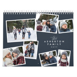 Foto Collage Familie Scrapbook Marine blau Kalender