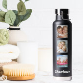 Foto Collage Familienfreunde nennen schwarz Trinkflasche