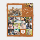 Foto Collage Familienname Dank Erntedank Fleecedecke (Vorderseite)