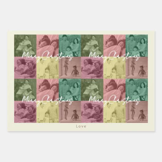 Foto Collage Familienverpackung Geschenkpapier Set (Vorderseite)