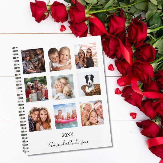 Foto Collage Family Monogramm Weiß 2025 Planer